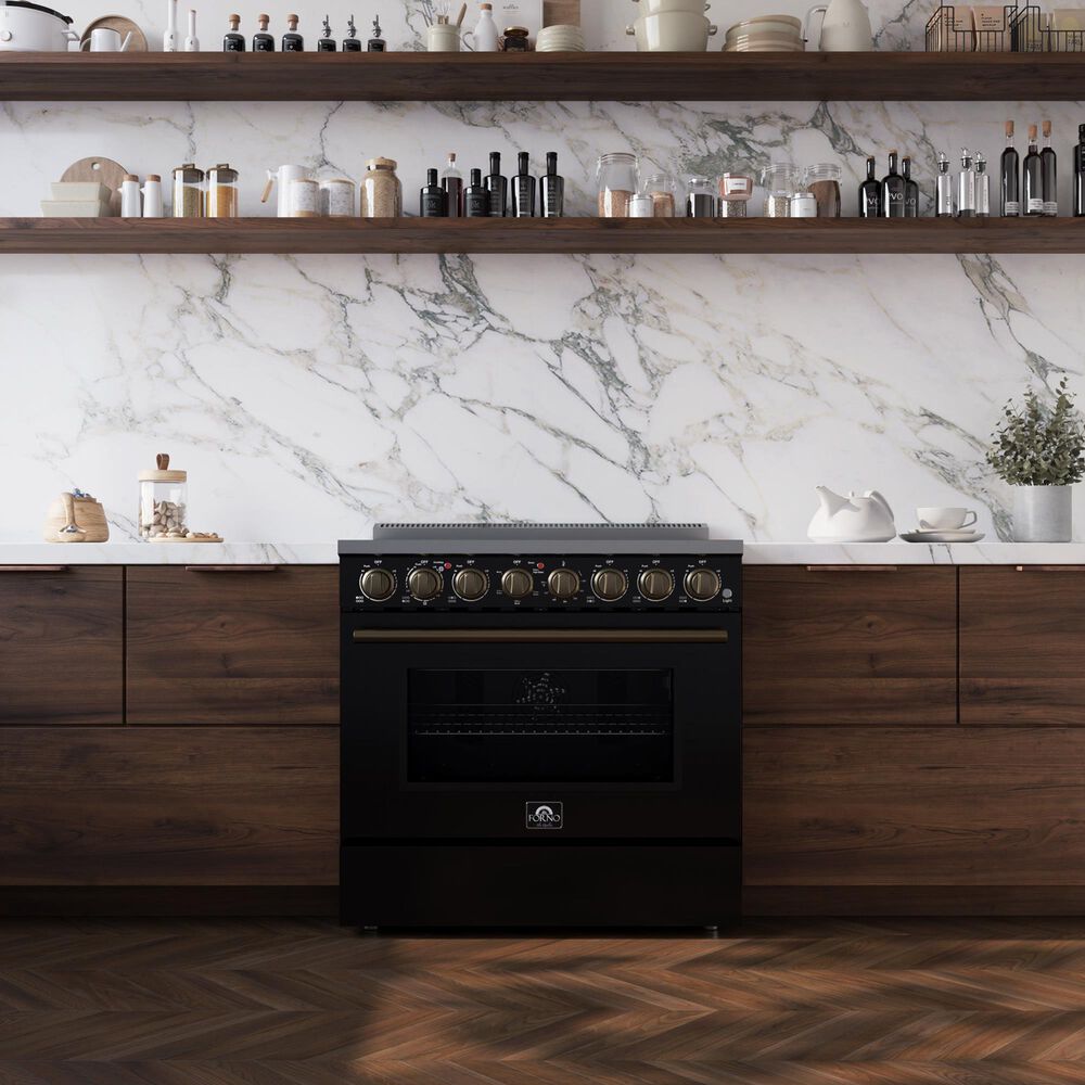 Forno Paolo 36" Freestanding Electric Range in Black, , large