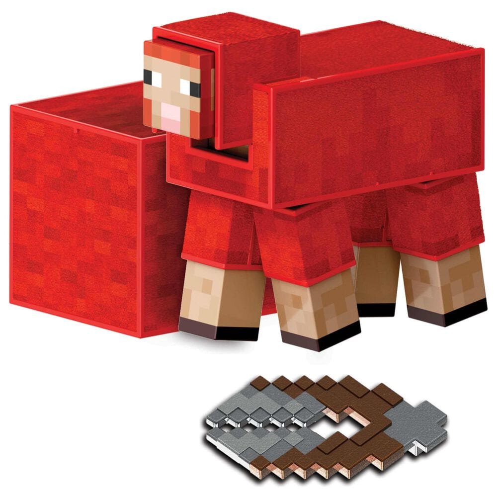 Mattel Minecraft 5.5&quot; Diamond Level - Sheep Action Figure with 3 Accessories in Red, , large