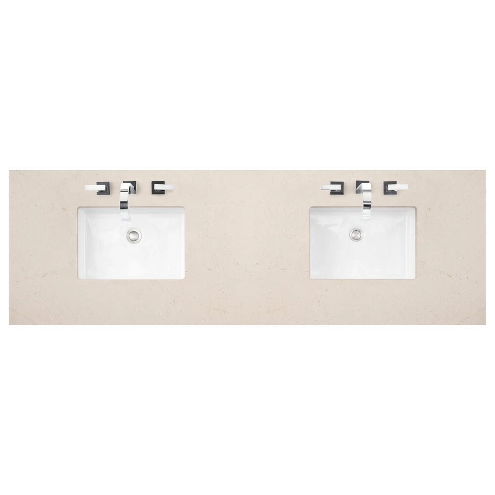 James Martin Vanities Laurent 72&quot; Double Bathroom Vanity in Light Natural Oak with 3 cm Eternal Marfil Quartz Top and Rectangular Sinks, , large