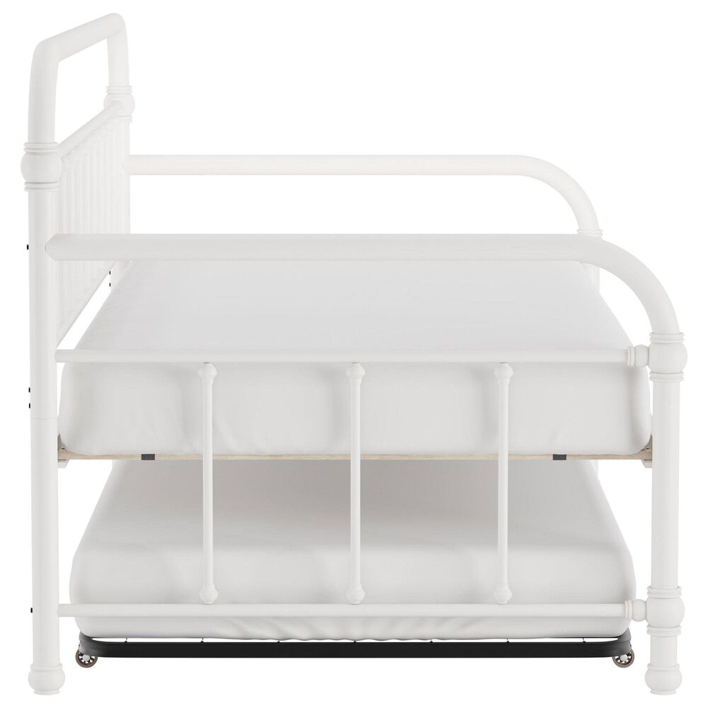 Richlands Furniture Twin Metal Slat Daybed and Trundle in White, , large