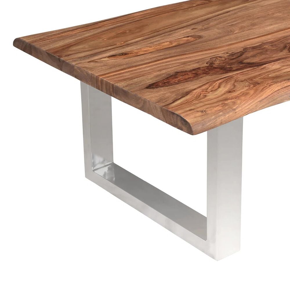 Linden Boulevard Brownstone Cocktail Table in Chrome and Brown, , large