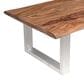 Linden Boulevard Brownstone Cocktail Table in Chrome and Brown, , large