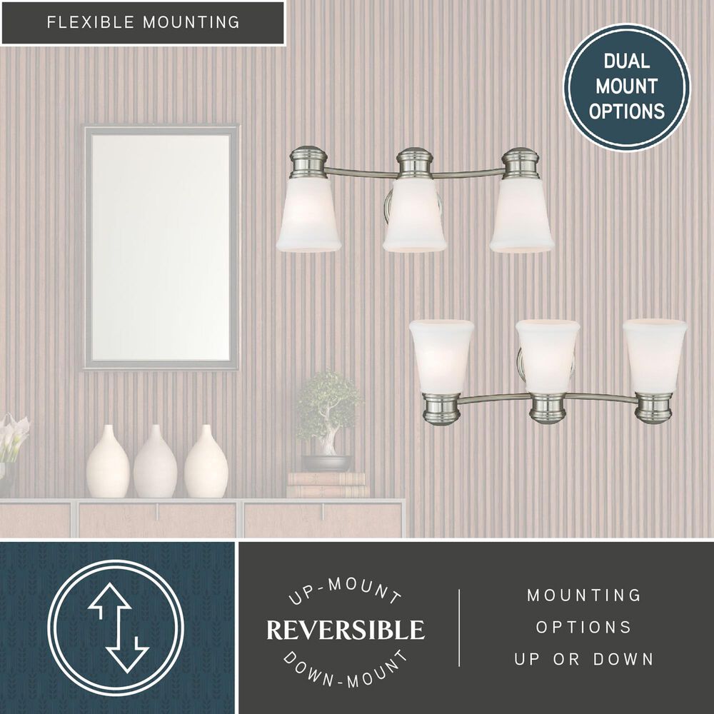 Vaxcel Malie 3-Light Bathroom Vanity in Satin Nickel, , large