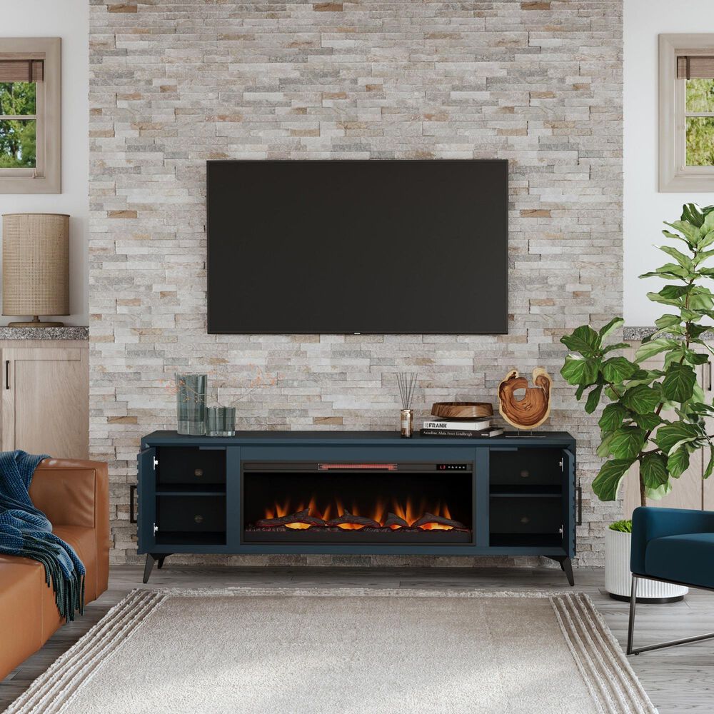 Endress International Malibu 78" Fireplace TV Stand in Denim, , large