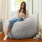 Jaxx Saxx 4" Plush Bean Bag Chair in Grey, , large