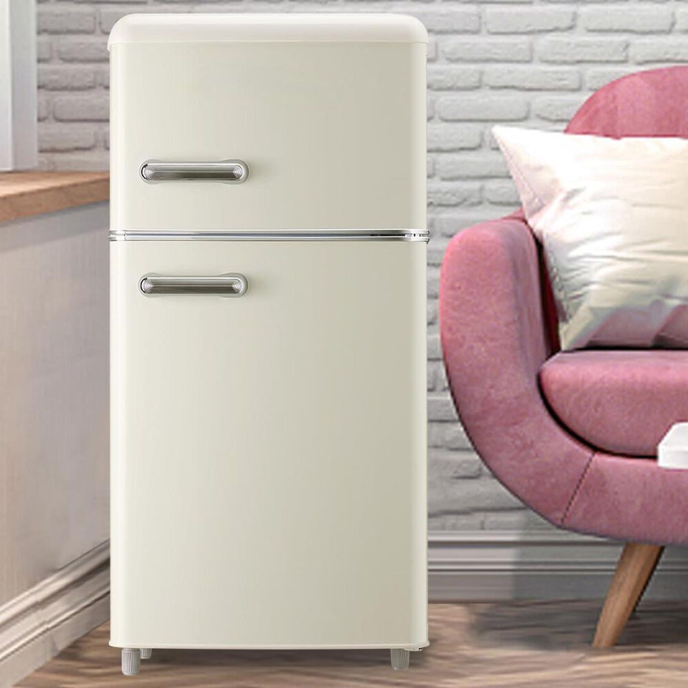 HOMLUX 3.5 Cu. Ft. Top Freezer Refrigerator with Dual Doors and Adjustable Shelves in White, , large