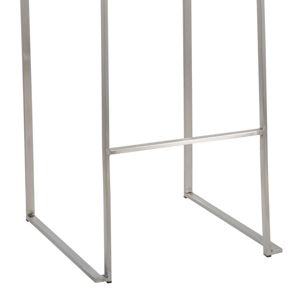 Lumisource Fuji High Back Barstool with Beige Fabric in Stainless Steel &#40;Set of 2&#41;, , large