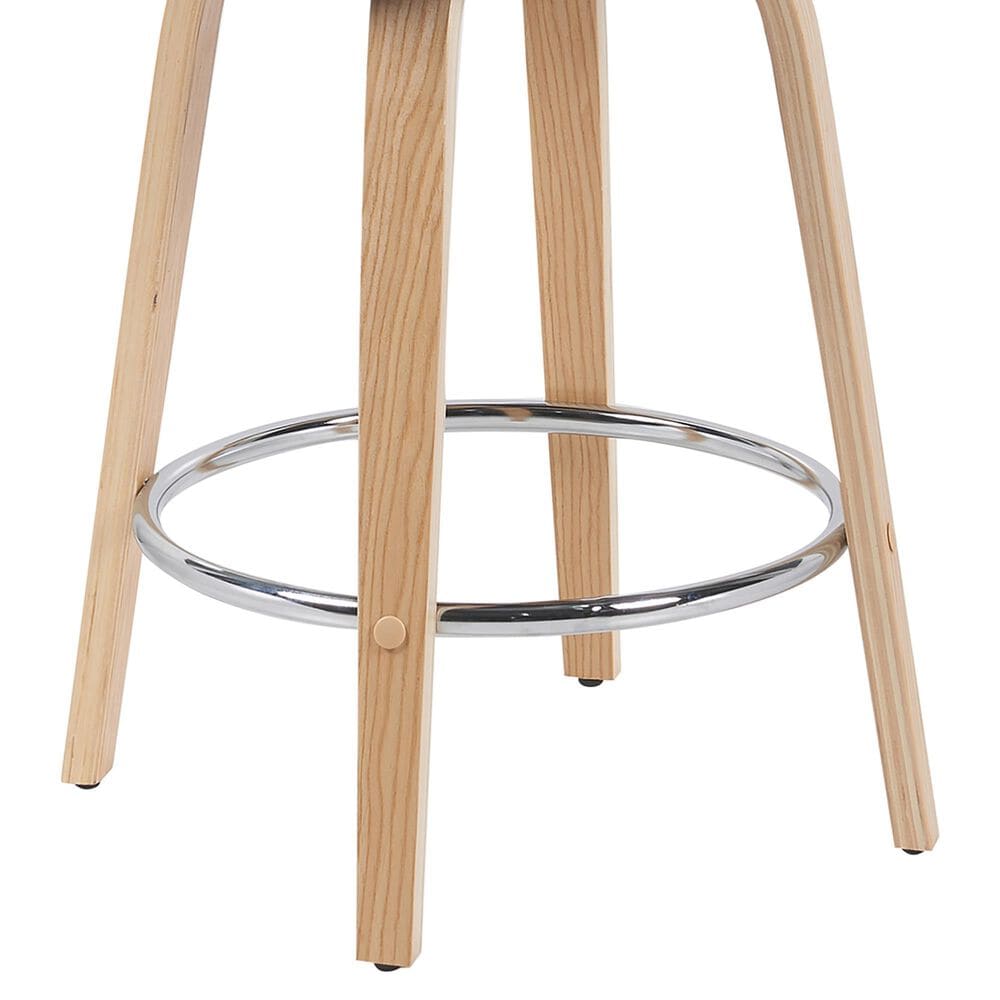 Armen Living Sonia Swivel Counter Height Stool with Blue Upholstery in Oak, , large
