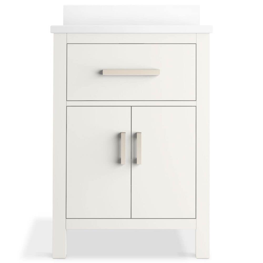 Kohler Kresla 24" Single Bathroom Vanity in White with 3 cm White Quartz Top and Rectangular Sink, , large