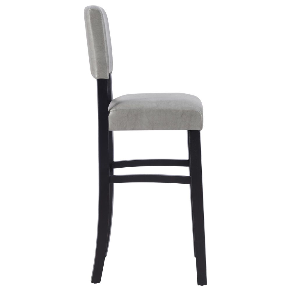 Linon Home Decor Monaco Bar Stool with Dove Gray Cushion in Black, , large