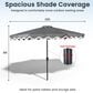 HOMLUX 10" Patio Umbrella with Lights in Dark Gray, , large