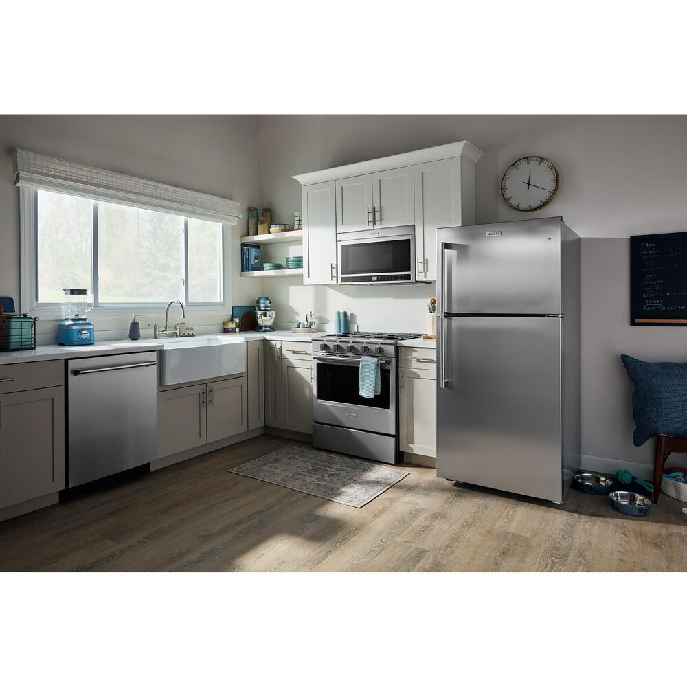 Maytag 19 Cu. Ft. Top Freezer Refrigerator with Garage Mode in Fingerprint-Resistant Stainless Steel, , large