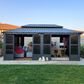 HOMLUX 12" x 20" Outdoor Hardtop Gazebo with Aluminum Frame, Double Galvanized Roof, Detachable Windows, Solarium Sunroom in Gray, , large