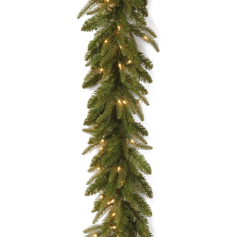 National Tree 9" Frasier Grande Garland with White Lights, , large