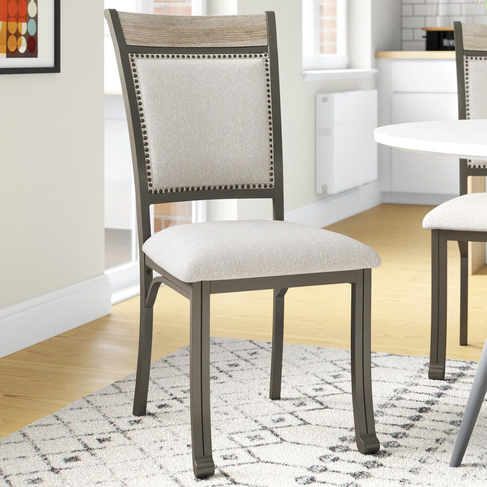 Linon Home Decor Franklin Side Chair in Warm Pewter and Grey, , large