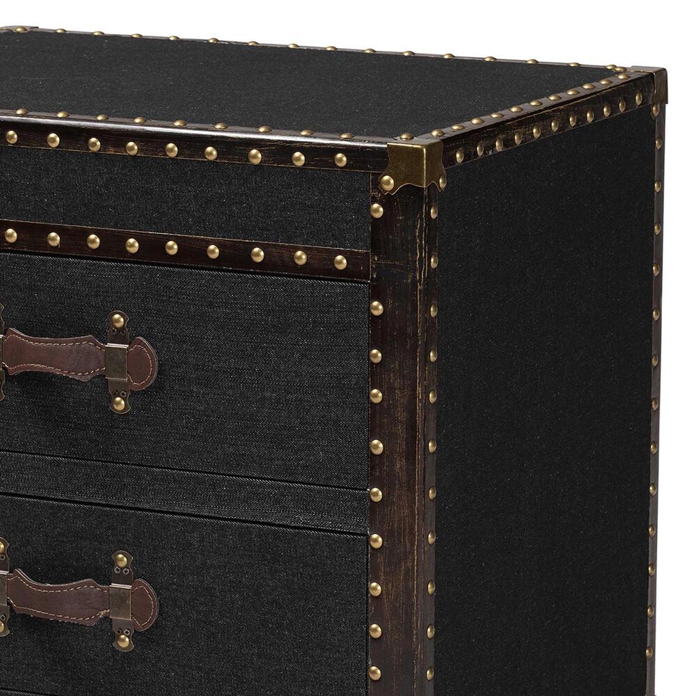 Baxton Studio Laura 2-Drawer End Table in Black, , large