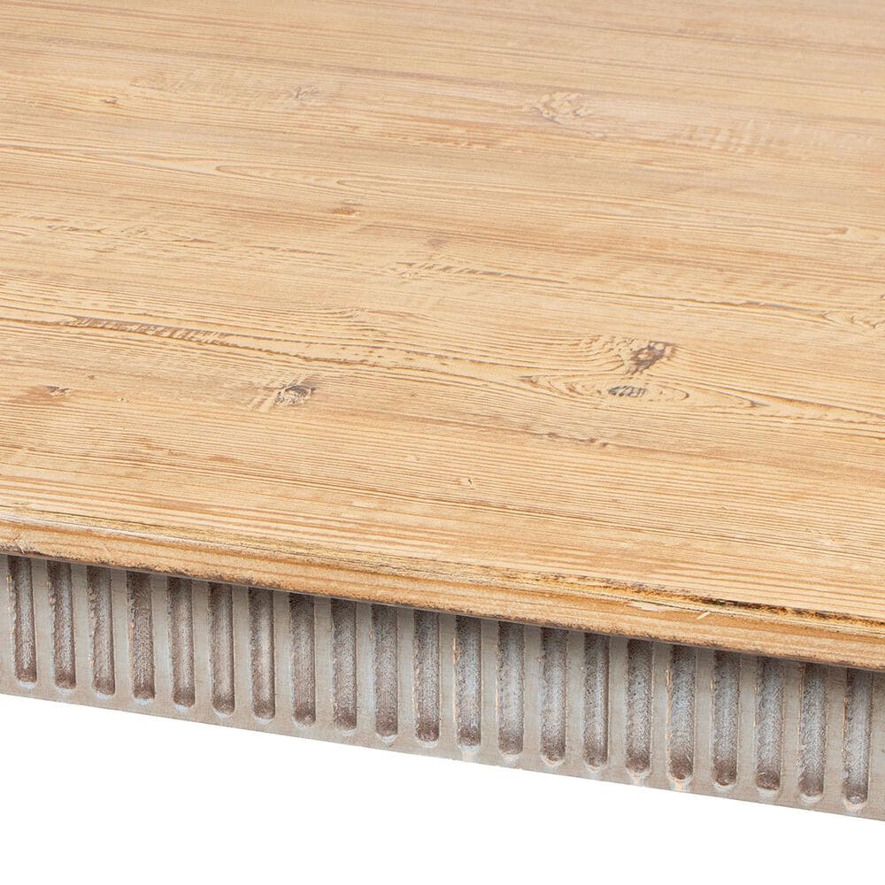 Jennifer Taylor Home Colette Oval Dining Table in Antique Natural Brown and Antique Blue-Grey - Table Only, , large