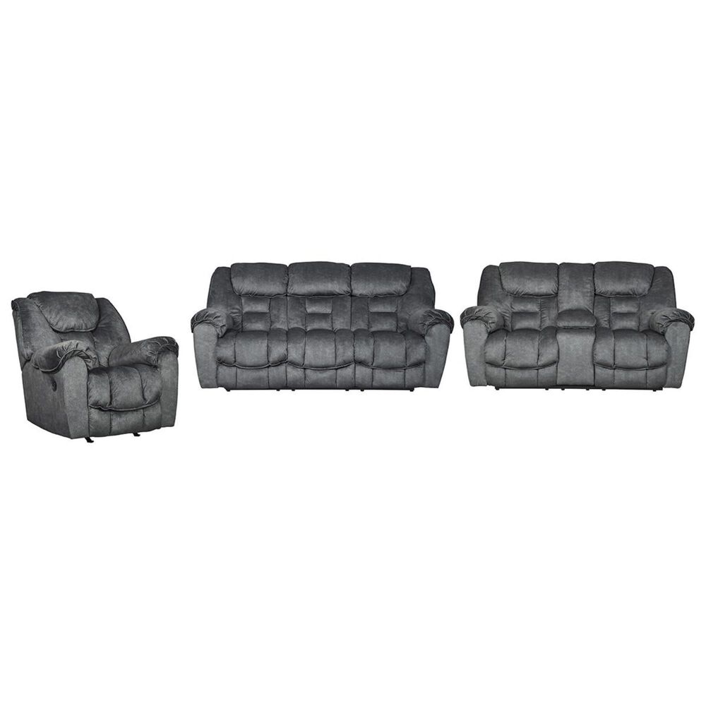 Signature Design By Ashley Capehorn 3 Piece Manual Reclining Living Room Set In Granite Nebraska Furniture Mart