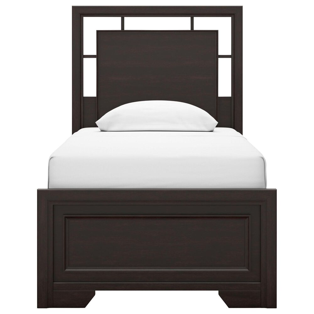 Ashley Covetown Twin Panel Bed in Dark Brown, , large
