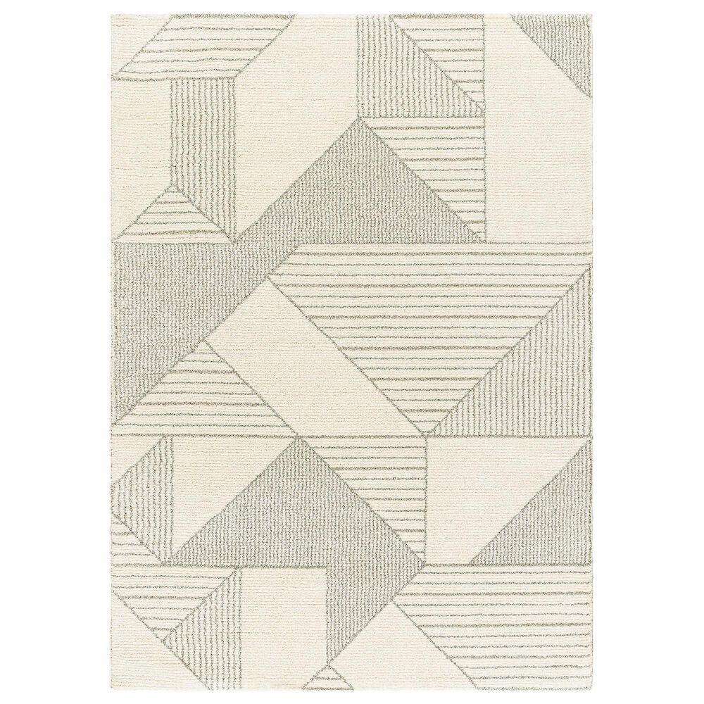 Surya Gavic 6"7" x 9"6" Ivory, Medium Gray and Light Beige Area Rug, , large