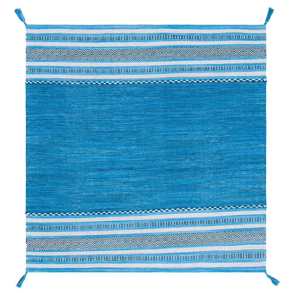 Safavieh Montauk MTK215M 6" Square Blue and Grey Area Rug, , large