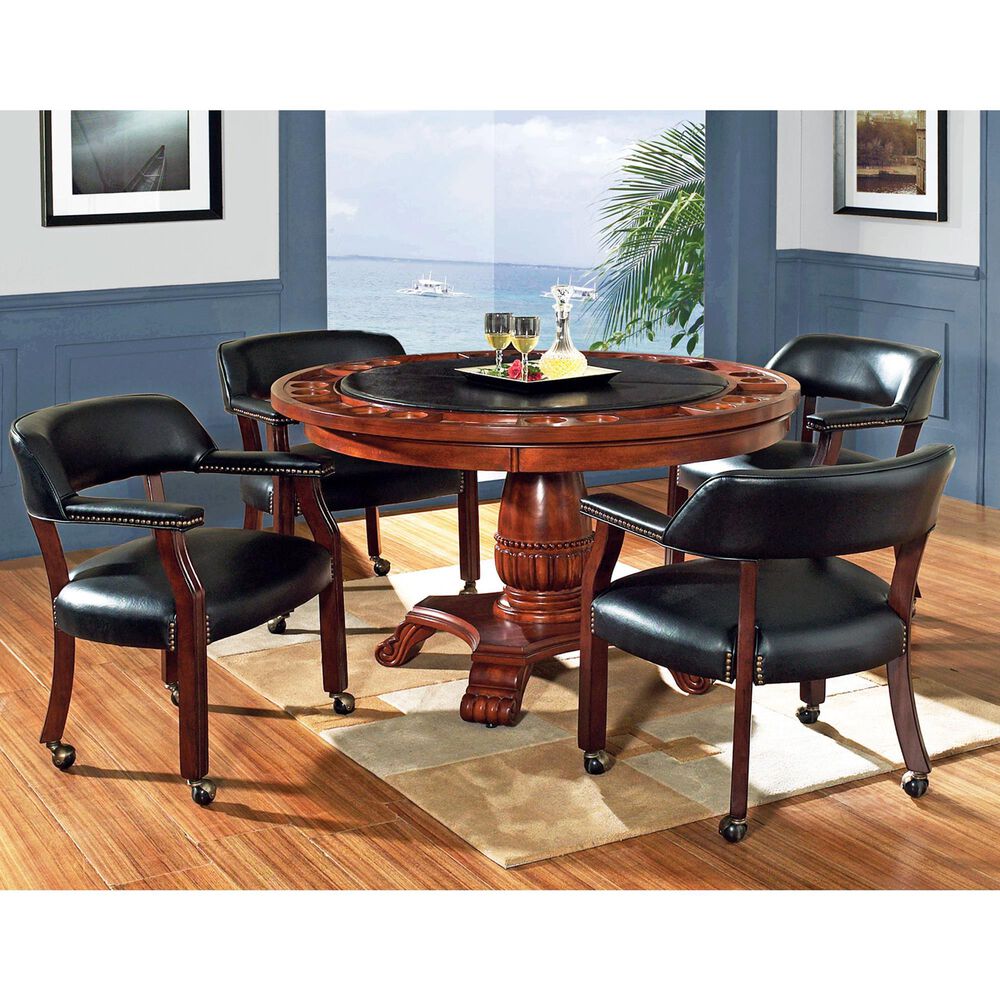 Crystal City Tournament Faux Leather Arm Chair in Rich Cherry, , large