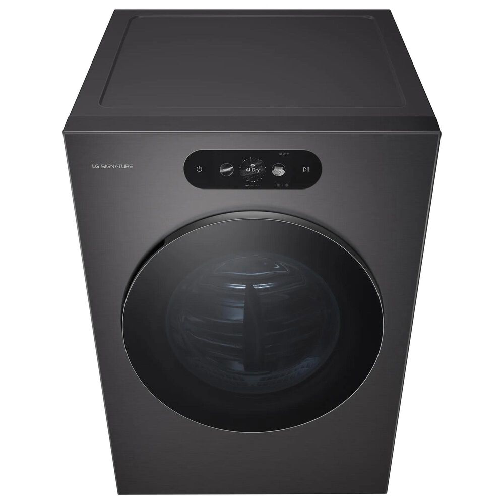 LG 5.8 Cu. Ft. Smart Front Load Washer and 9 Cu. Ft. Smart Electric Dryer Laundry Pair in Brushed Black Steel, , large