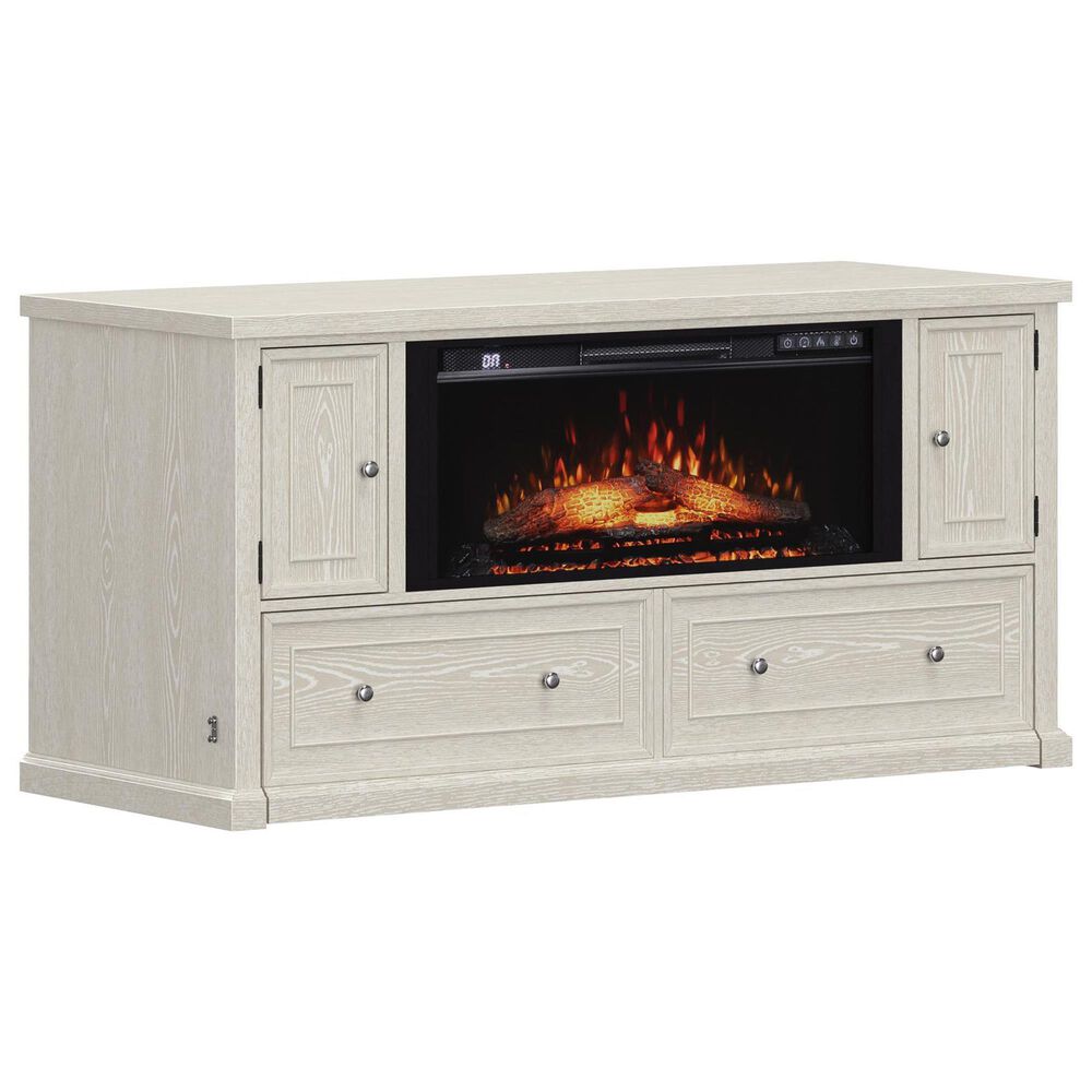 Richlands Furniture Soren Fireplace Dream Console with Queen Convertible Bed in Whitewash, , large