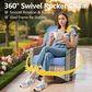 HOMLUX 3-Piece Outdoor Swivel Rocking Chair Set and Side Table in Diamond Blue, , large