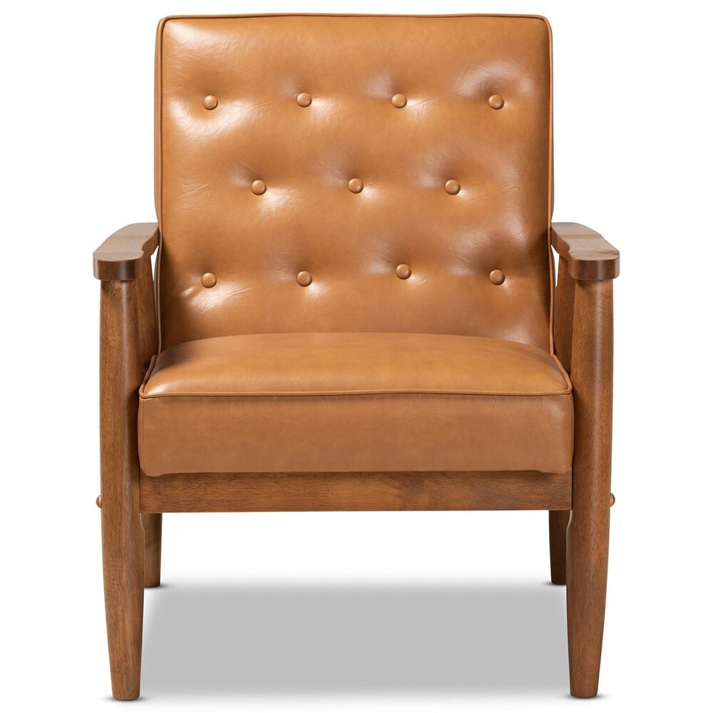 Baxton Studio Sorrento Lounge Chair in Tan, , large