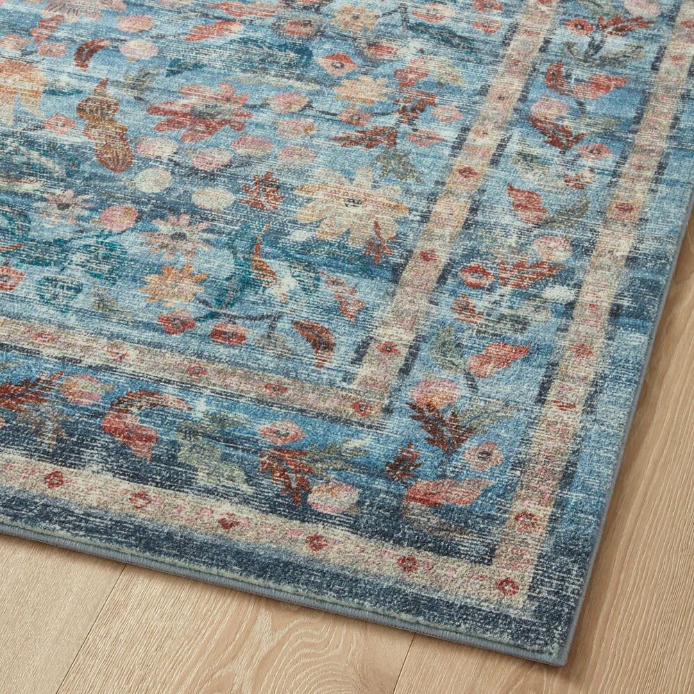 Rifle Paper Co Crafted by Cloth and Company Courtyard 2&#39; x 5&#39; Eve Blue Runner, , large