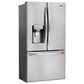 LG 26 Cu. Ft. 3-Door French Door Refrigerator with SmartThinQ in Stainless Steel with Dual Icemaker, , large