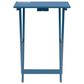 Linon Home Decor Compass Folding TV Tray Table Set with Stand in Navy Blue (Set of 4), , large