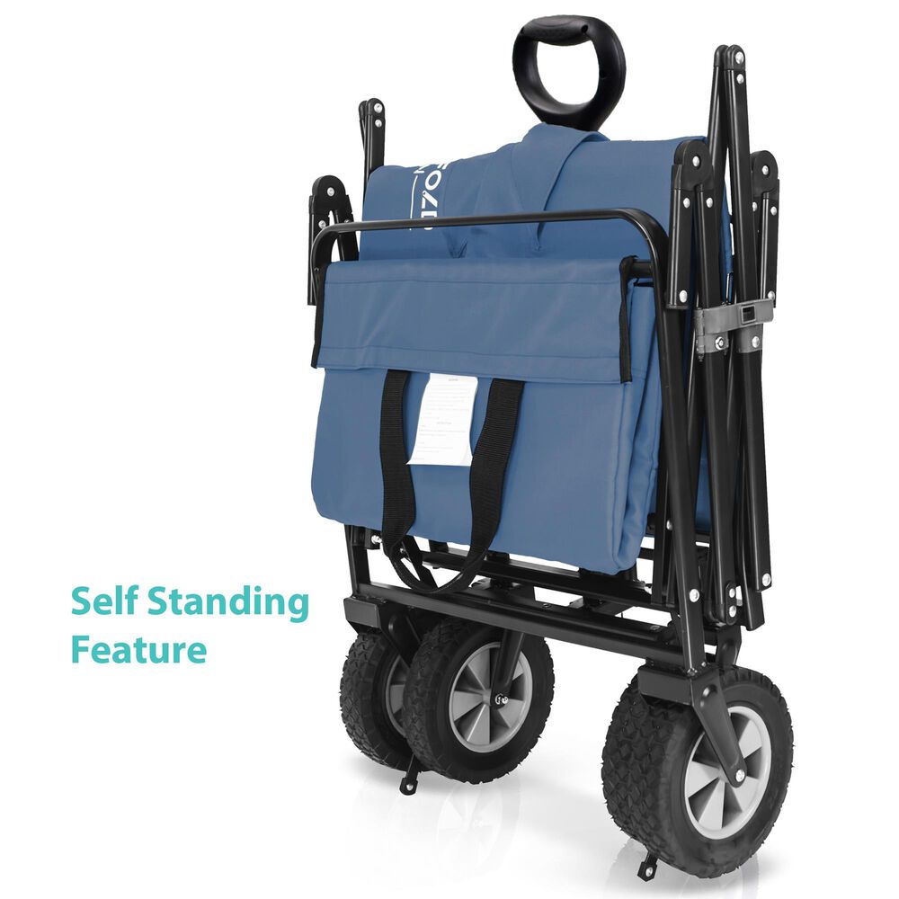 Wonderfold Utility Folding Wagon with Stand in Blue, , large