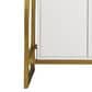 James Martin Vanities Boston 31.5" Single White Door Bathroom Vanity in Radiant Gold with 3 cm White Glossy Resin Countertop and Rectangular Sink, , large