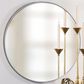 Flair Industries 42" Round Aluminum Wall Mirror in Silver, , large