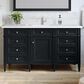 James Martin Vanities Brittany 48" Single Bathroom Vanity in Black Onyx with Single Hole 3 cm White Zeus Quartz Top and Rectangular Sink, , large