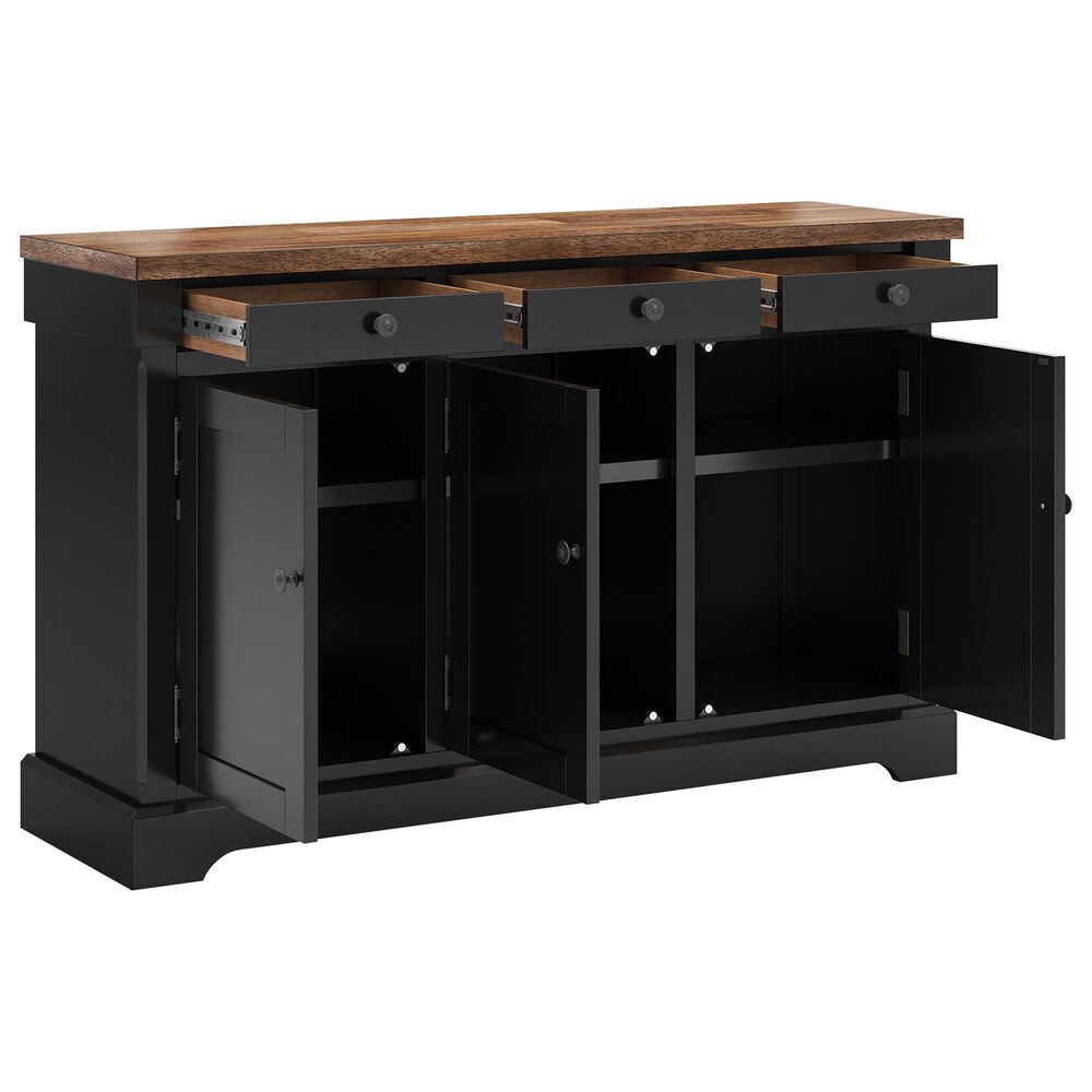 Ashley Wildenauer Dining Room Buffet in Warm Satin Black and Brown, , large
