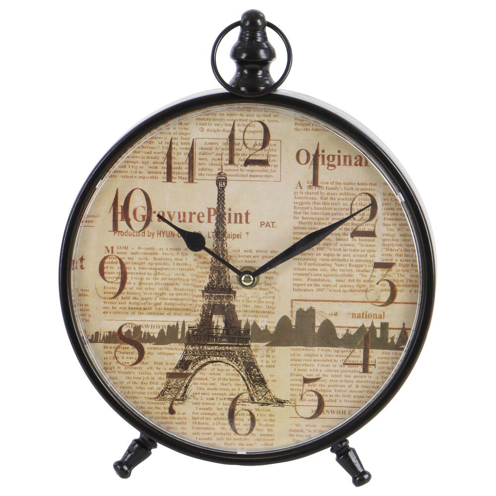 Maple and Jade Vintage Table Clock in Black &#40;Set of 4&#41;, , large