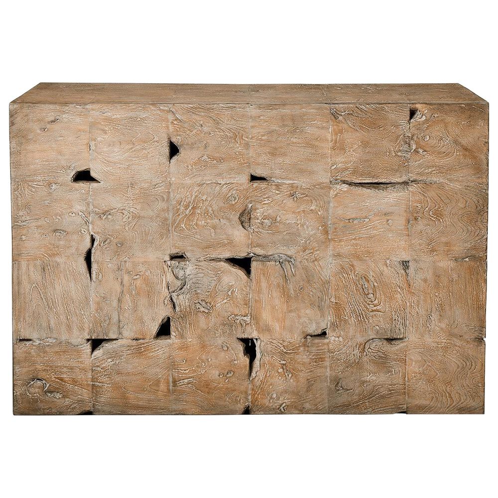 Uttermost Teak Tac Toe Console Table in Light, , large