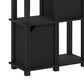 HOMLUX 4-Tier Storage Bookcase with Three Doors in Black Oak and Black, , large