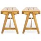 Hearth and Haven Outdoor Dining Bench in Light Teak (Set of 2), , large