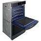 Samsung 30" Double Electric Wall Oven with Convection and Steam Cook in Matte Black Steel, , large