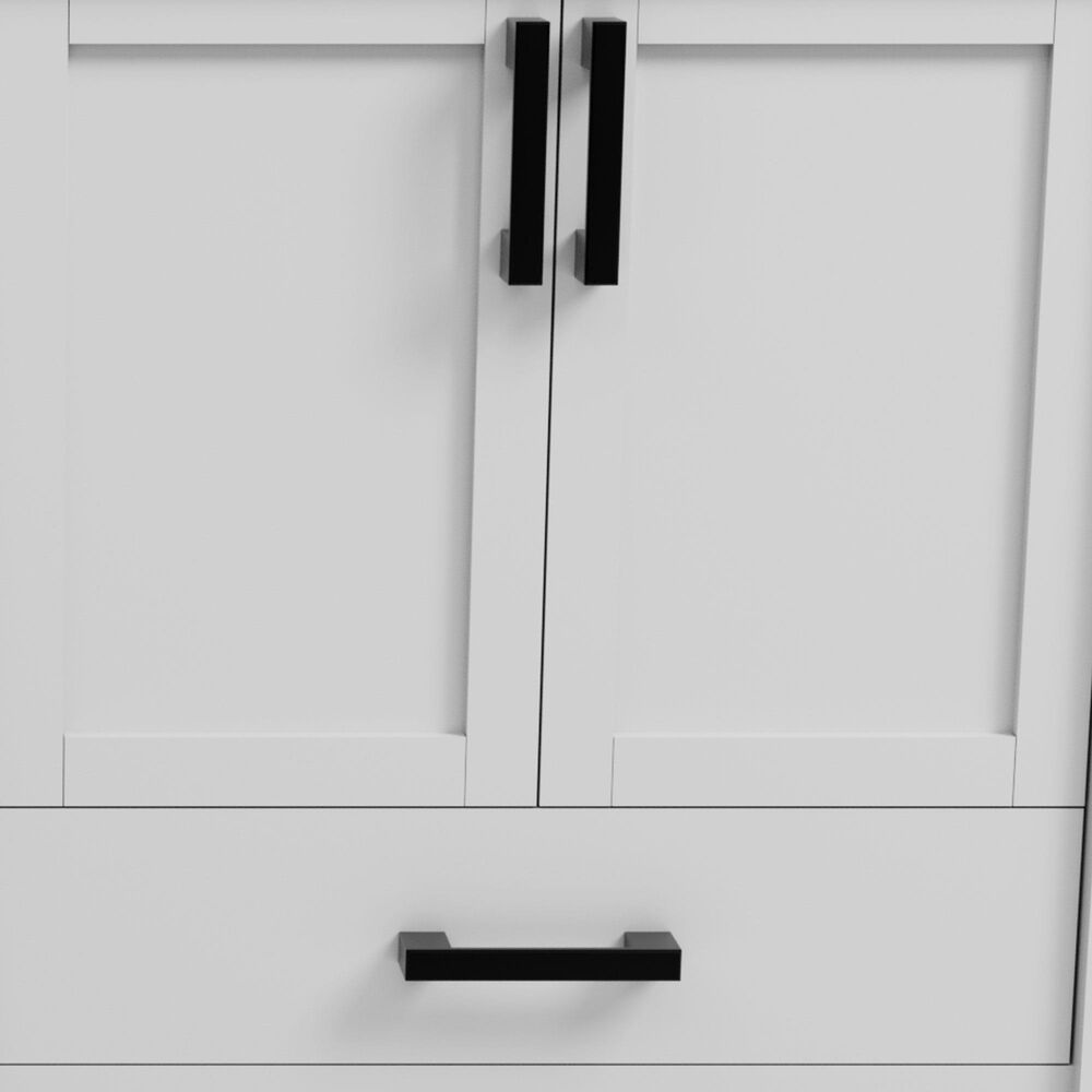 Lexora Home Ziva 60" Double Bathroom Vanity in White with 2 cm White Quartz Top and Rectangular Sinks, , large