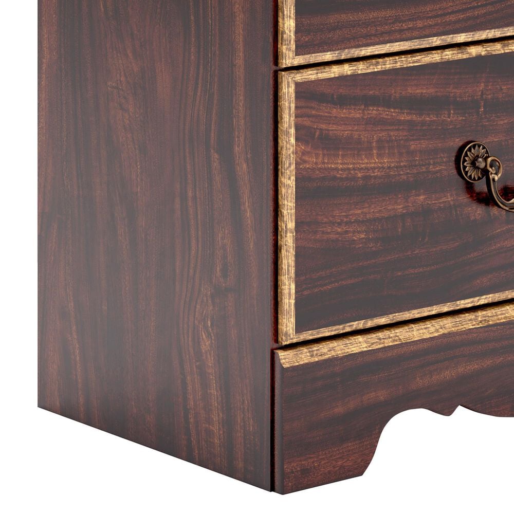 Ashley Glosmount 2-Drawer Nightstand in Glossy Reddish Brown and Gold, , large