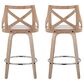 LumiSource Charlotte Swivel Counter Stool with White Faux Leather Upholstery in Whitewashed and Chrome (Set of 2), , large