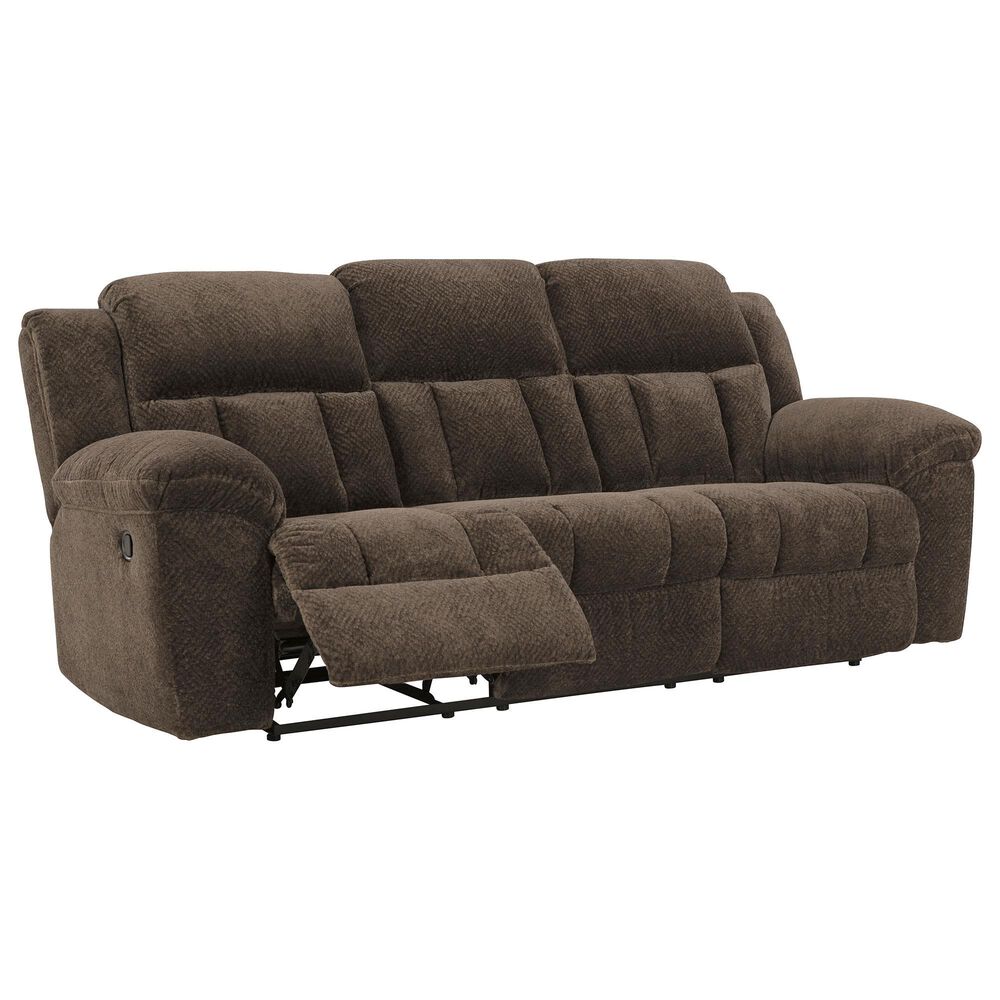 Ashley Frohn Manual Reclining Sofa in Chocolate, , large
