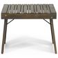 Hearth and Haven Kyoto Outdoor Folding Side Table with Slatted Top in Grey, , large