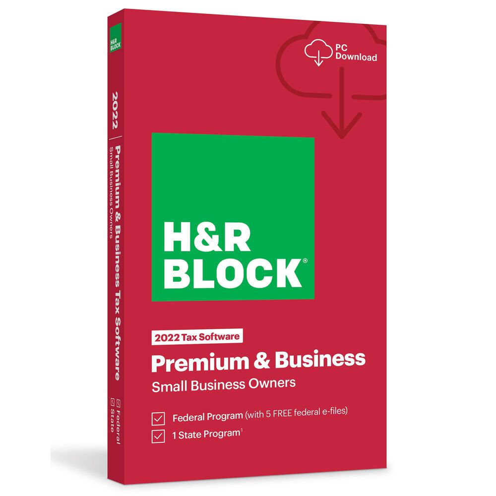 H&R Block Premium and Business Tax Software 2022, , large