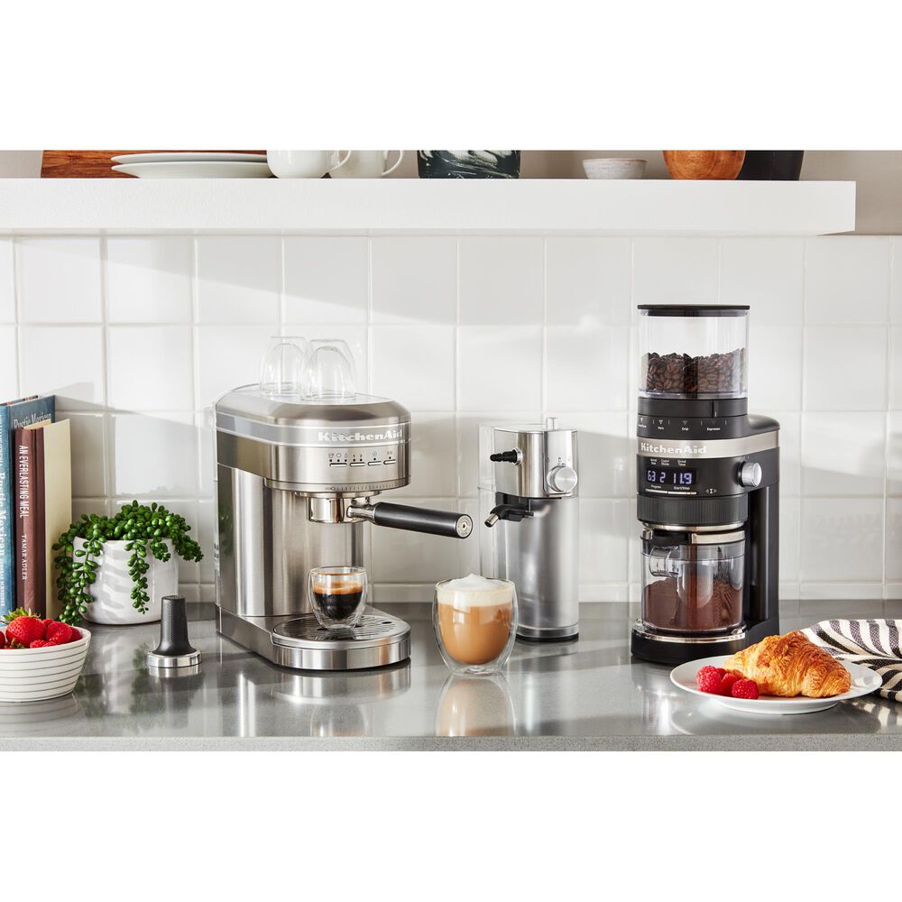 KitchenAid 47 Oz Semi-Automatic Espresso Machine in Brushed Stainless Steel, , large